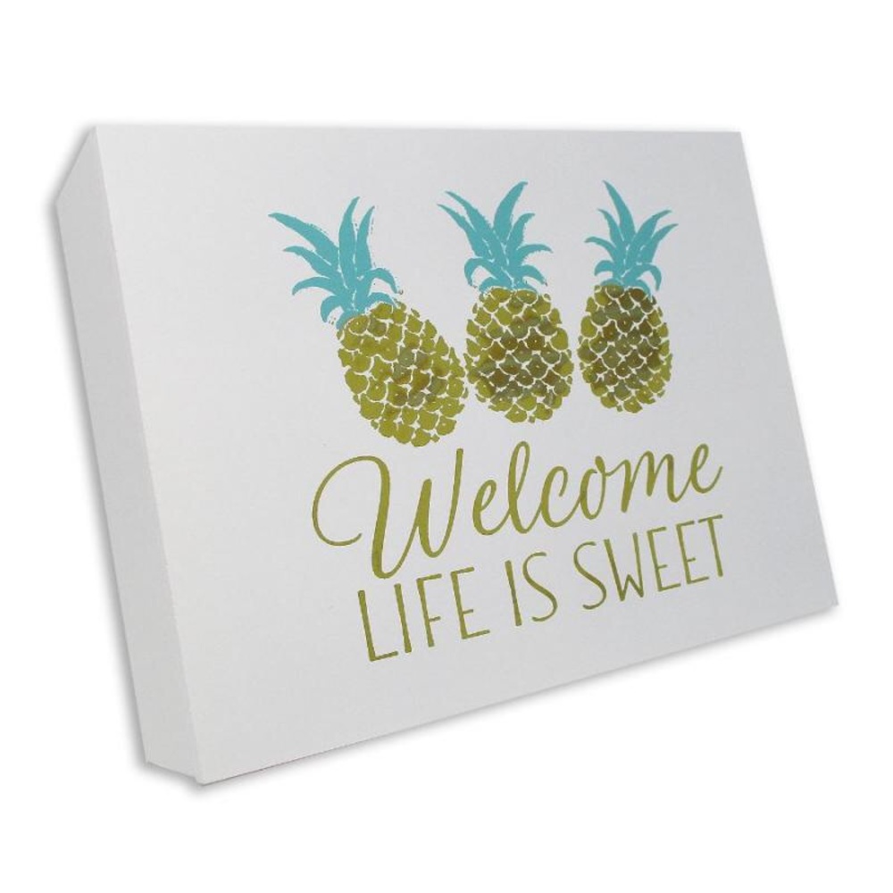 Wooden Pineapple Box, Gold and Teal 🍍